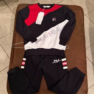 Fila Kids' Red, Black, and White Tracksuit Sz 5 New With Tags